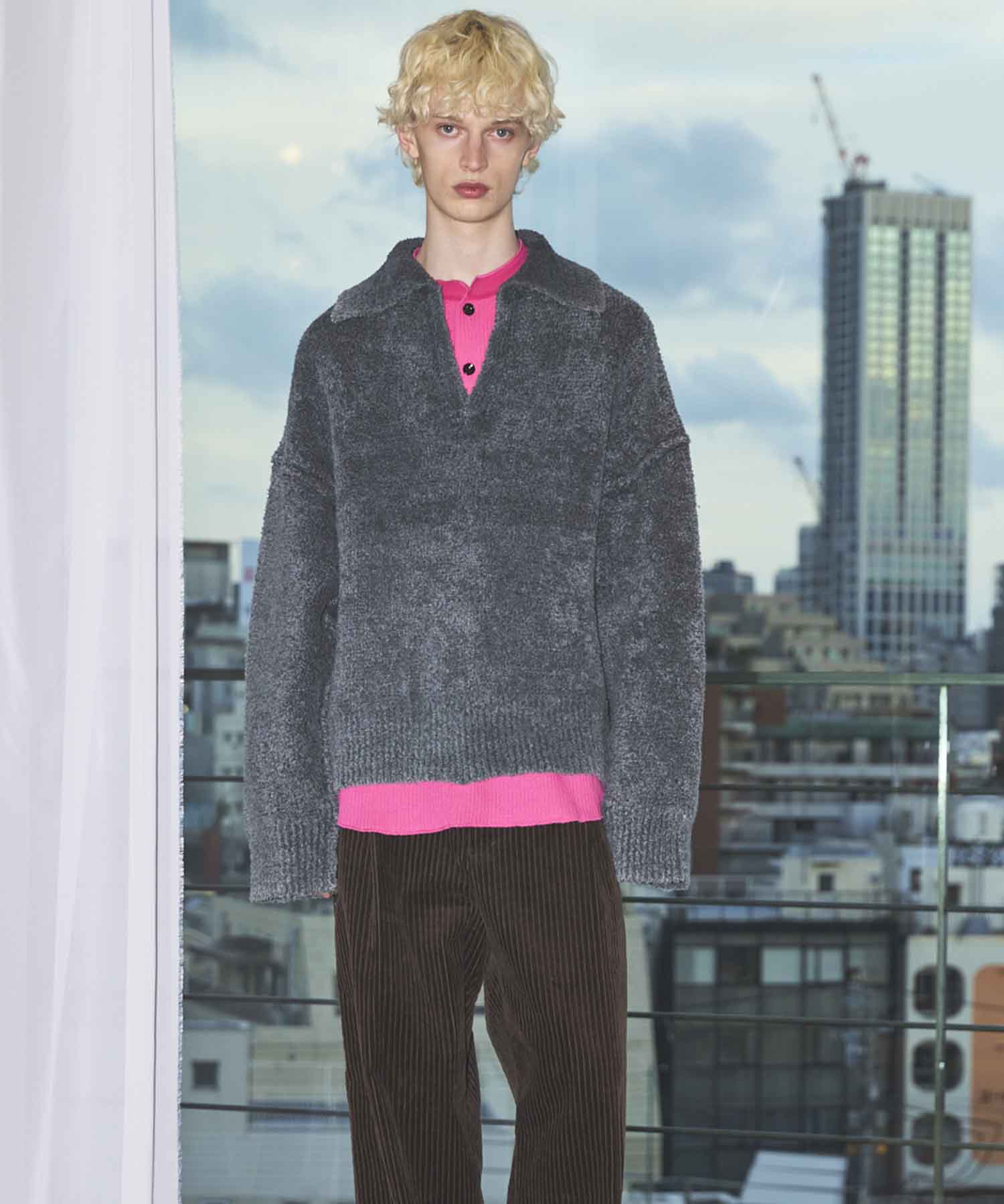 Gradation Short Length Prime-Over V-Neck Knit Pullover