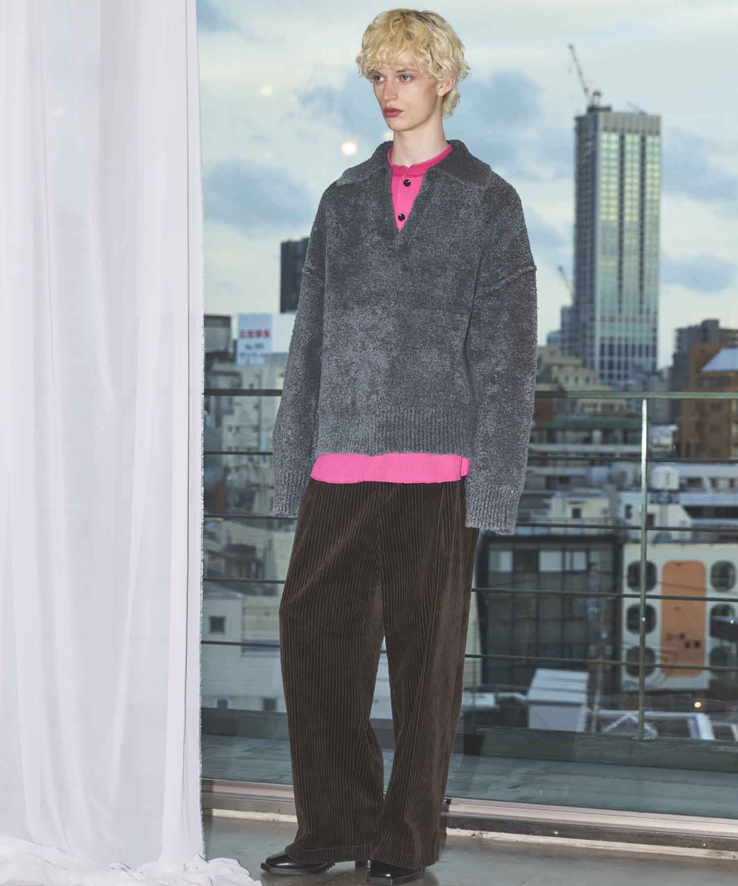 Prime-Over Crew Neck Long Sleeve Waffle T-Shirt