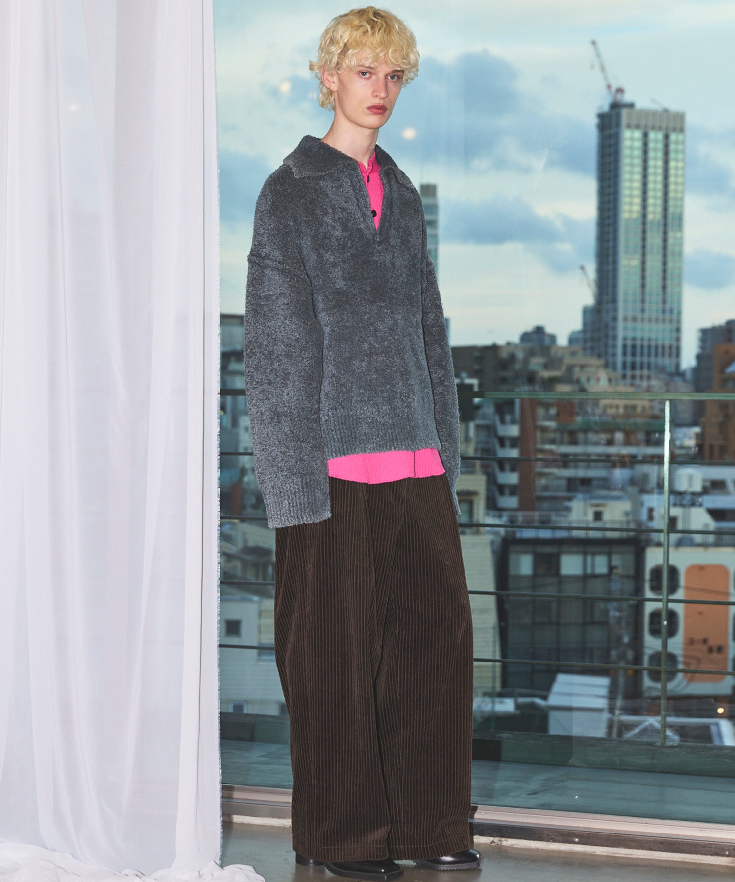 Wide-Wale Corduroy One-Tuck Pants