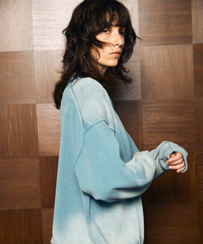 Gradation Dye Prime-Over Crew Neck Knit Pullover