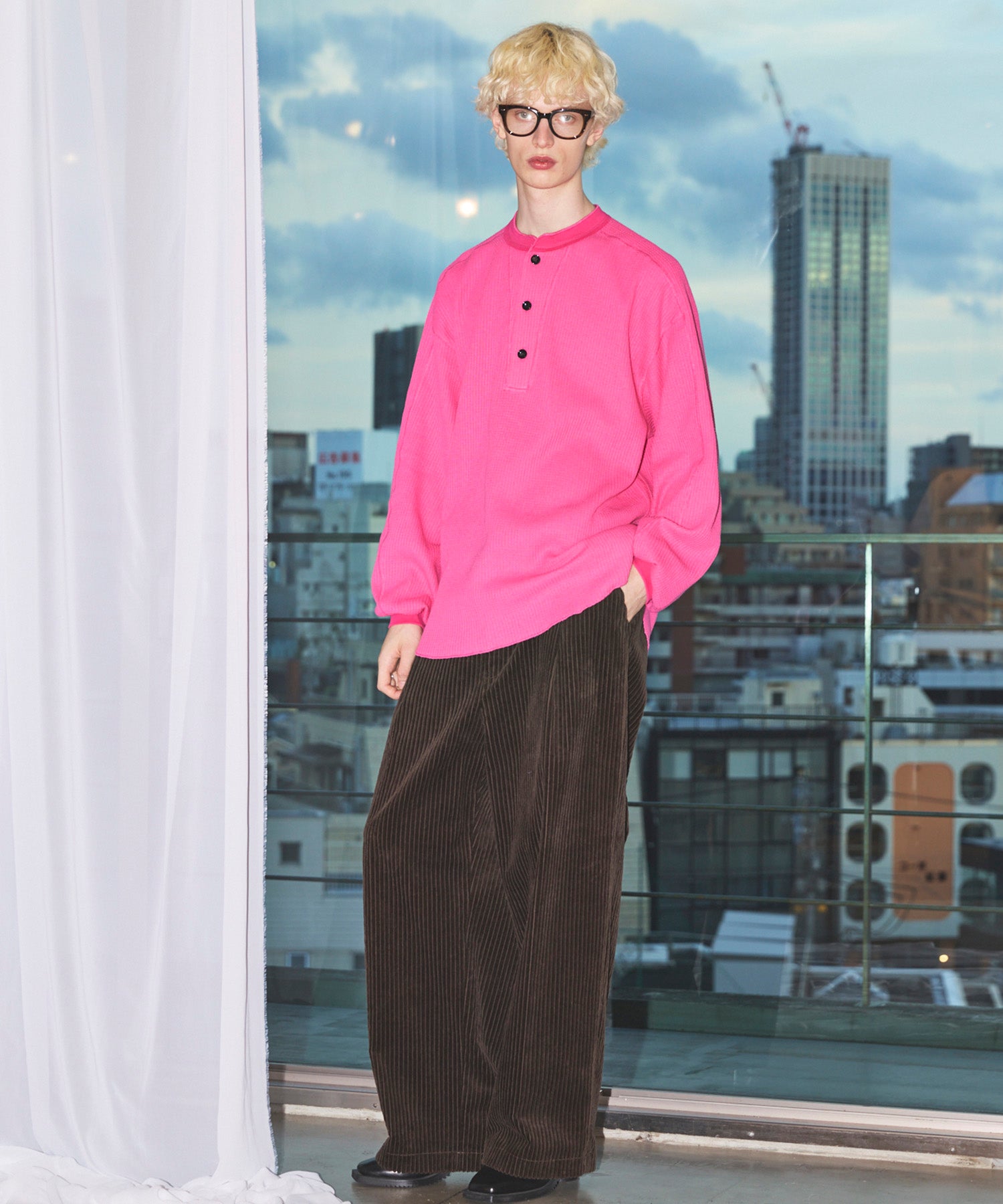 Wide-Wale Corduroy One-Tuck Pants