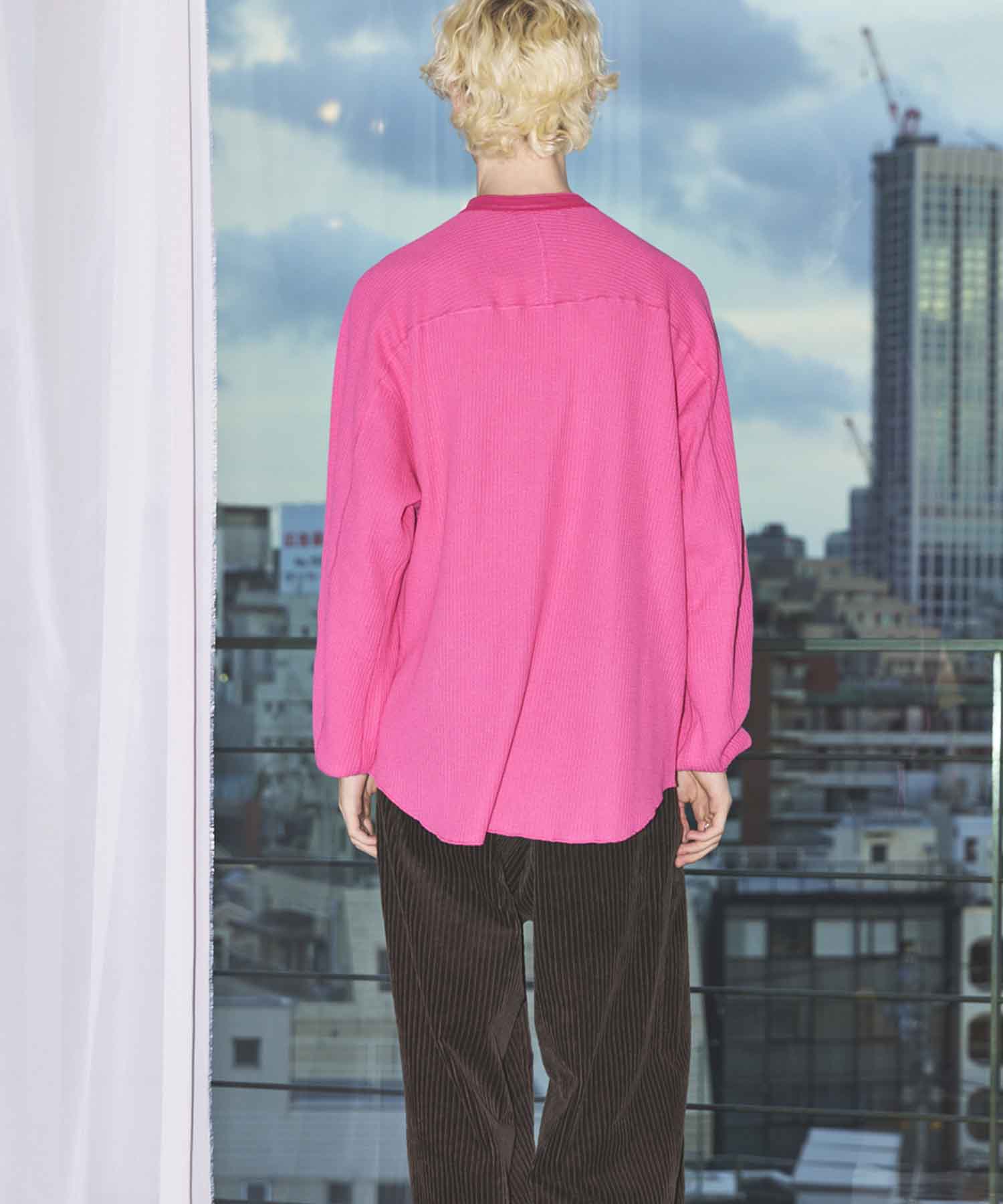 Prime-Over Crew Neck Long Sleeve Waffle T-Shirt