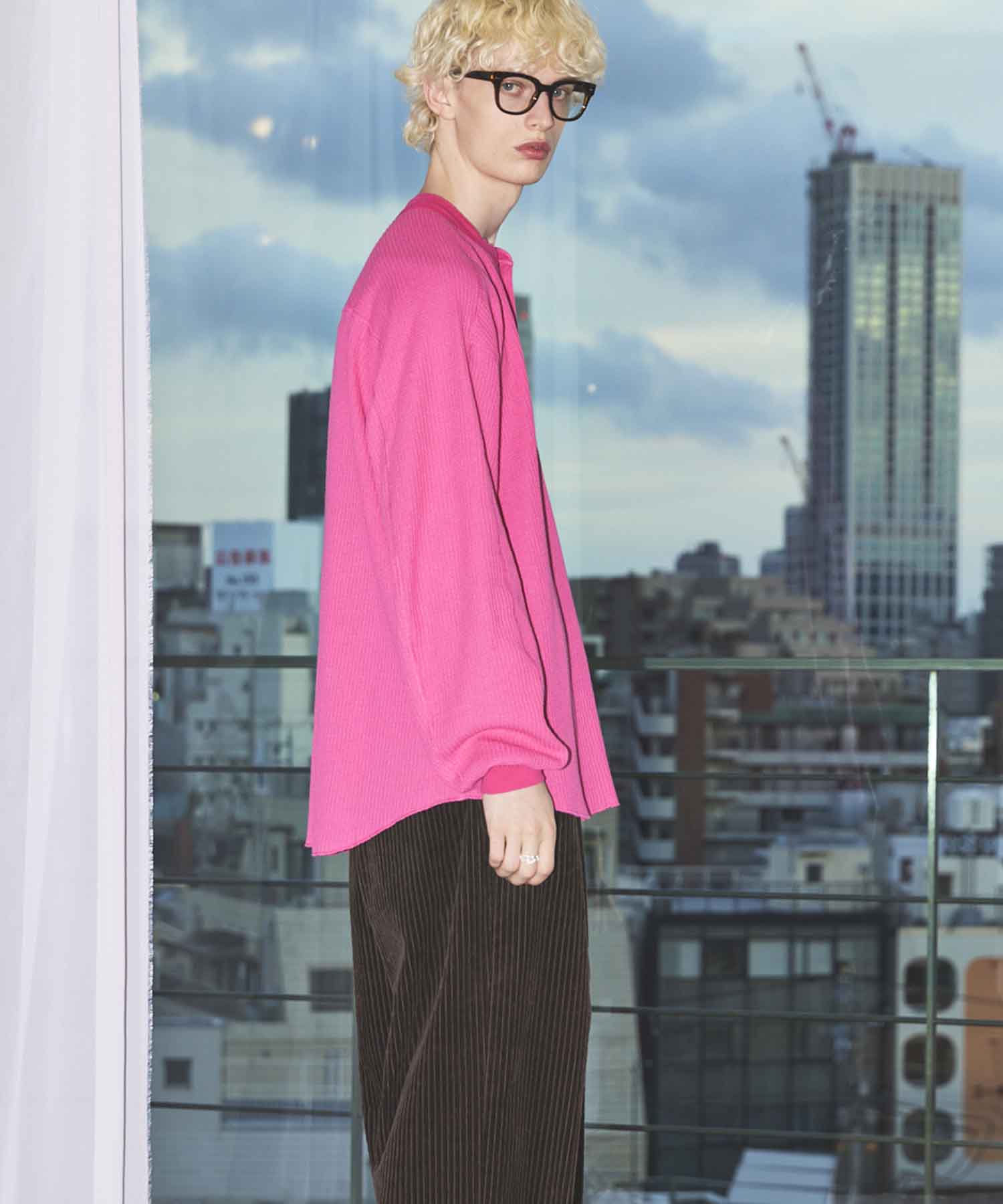 Prime-Over Crew Neck Long Sleeve Waffle T-Shirt