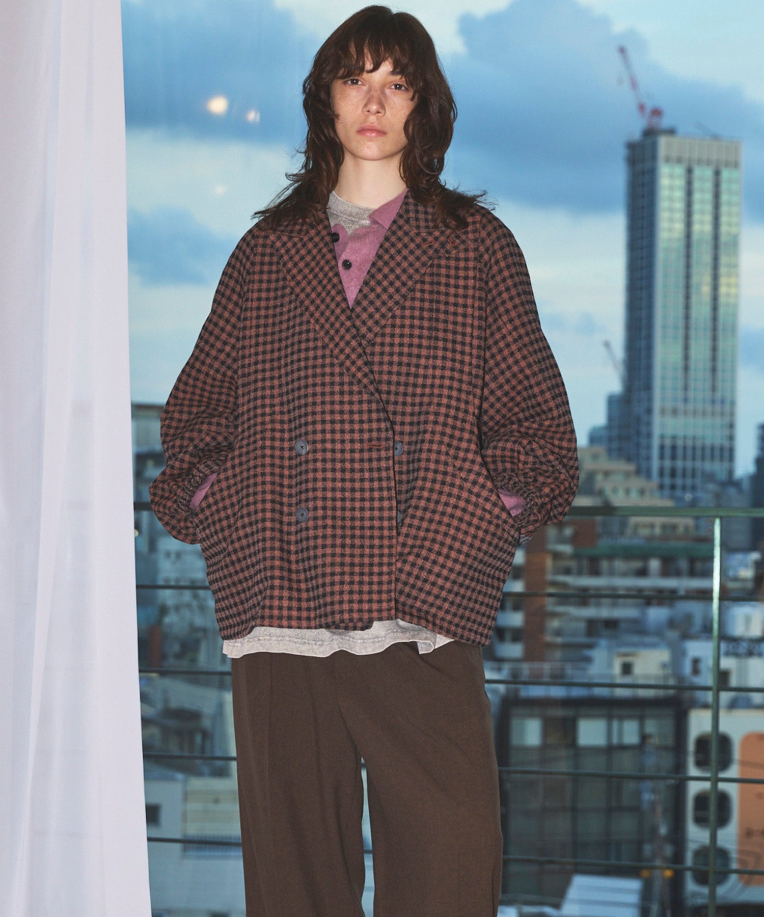 【Italian Dead Stock Fabric】Prime-Over Curved Pocket Jacket