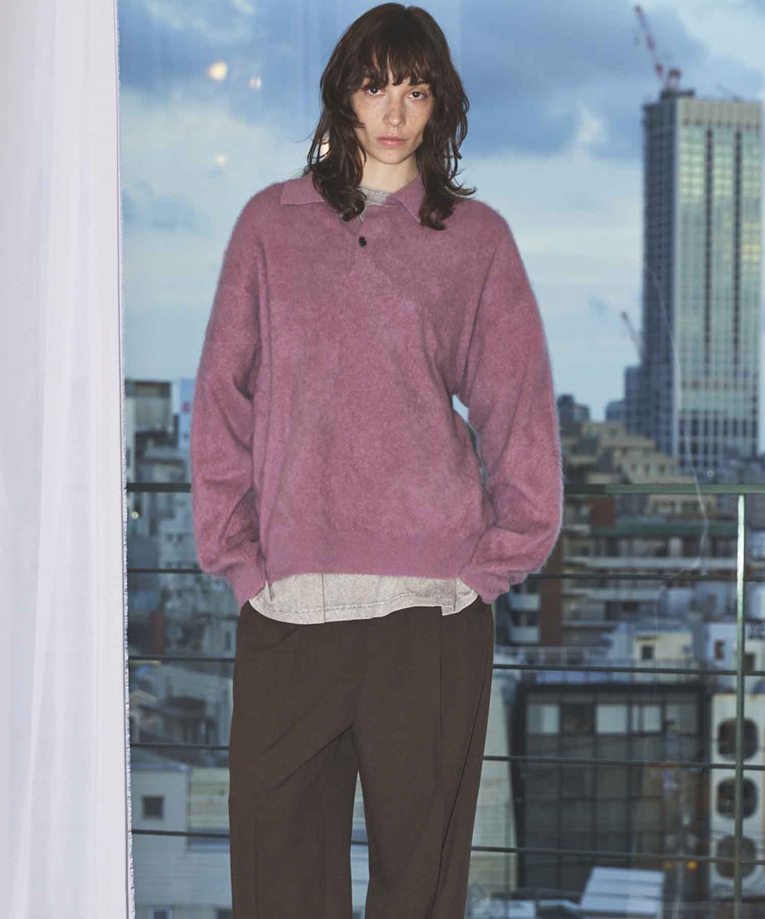 Gradation Short Length Prime-Over V-Neck Knit Pullover