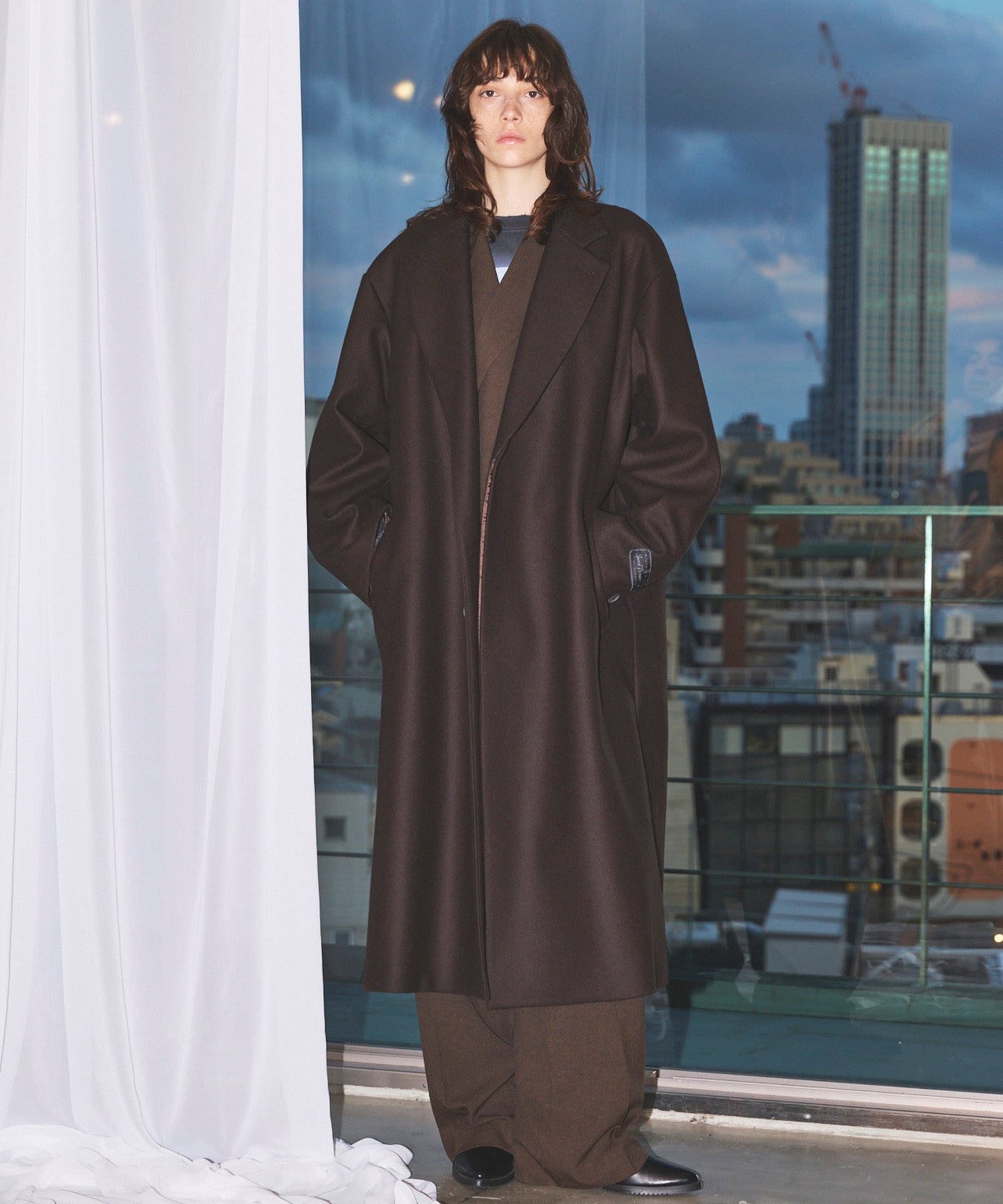 美品 MIDDLE MELTON BIG CHESTER COAT セール】メルトンシングルチェスターコート / Melton Single