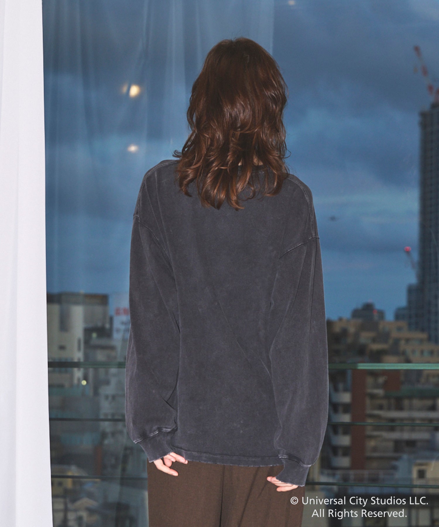 【MOVIE SERIES】「E.T.」- Moon&Bicycle - Prime-Over Crew Neck  Long Sleeve T-Shirt