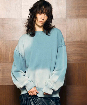 Gradation Dye Prime-Over Crew Neck Knit Pullover