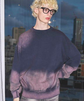 Gradation Dye Prime-Over Crew Neck Knit Pullover