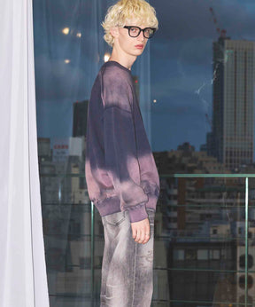 Gradation Dye Prime-Over Crew Neck Knit Pullover