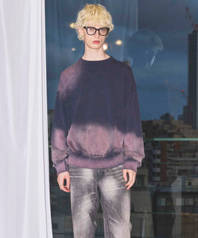 Gradation Dye Prime-Over Crew Neck Knit Pullover