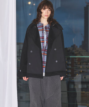 Layering Double Breasted Prime-Over Short Coat