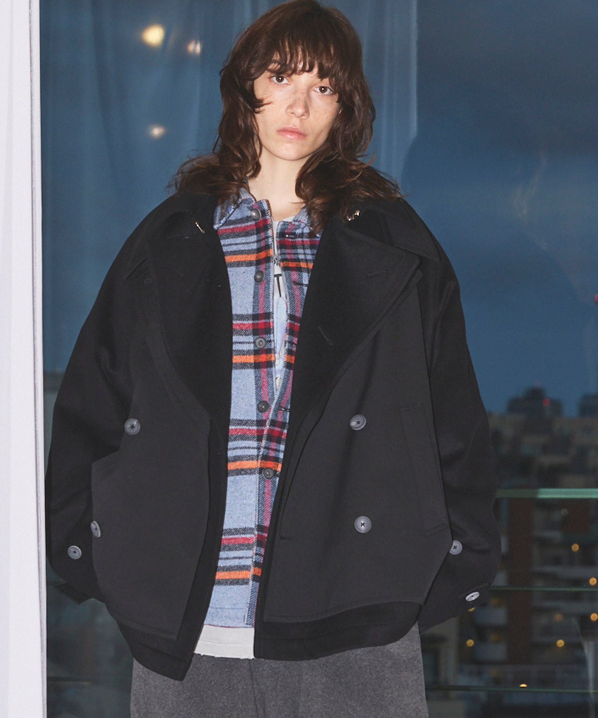 Layering Double Breasted Prime-Over Short Coat