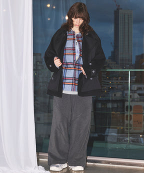 Layering Double Breasted Prime-Over Short Coat