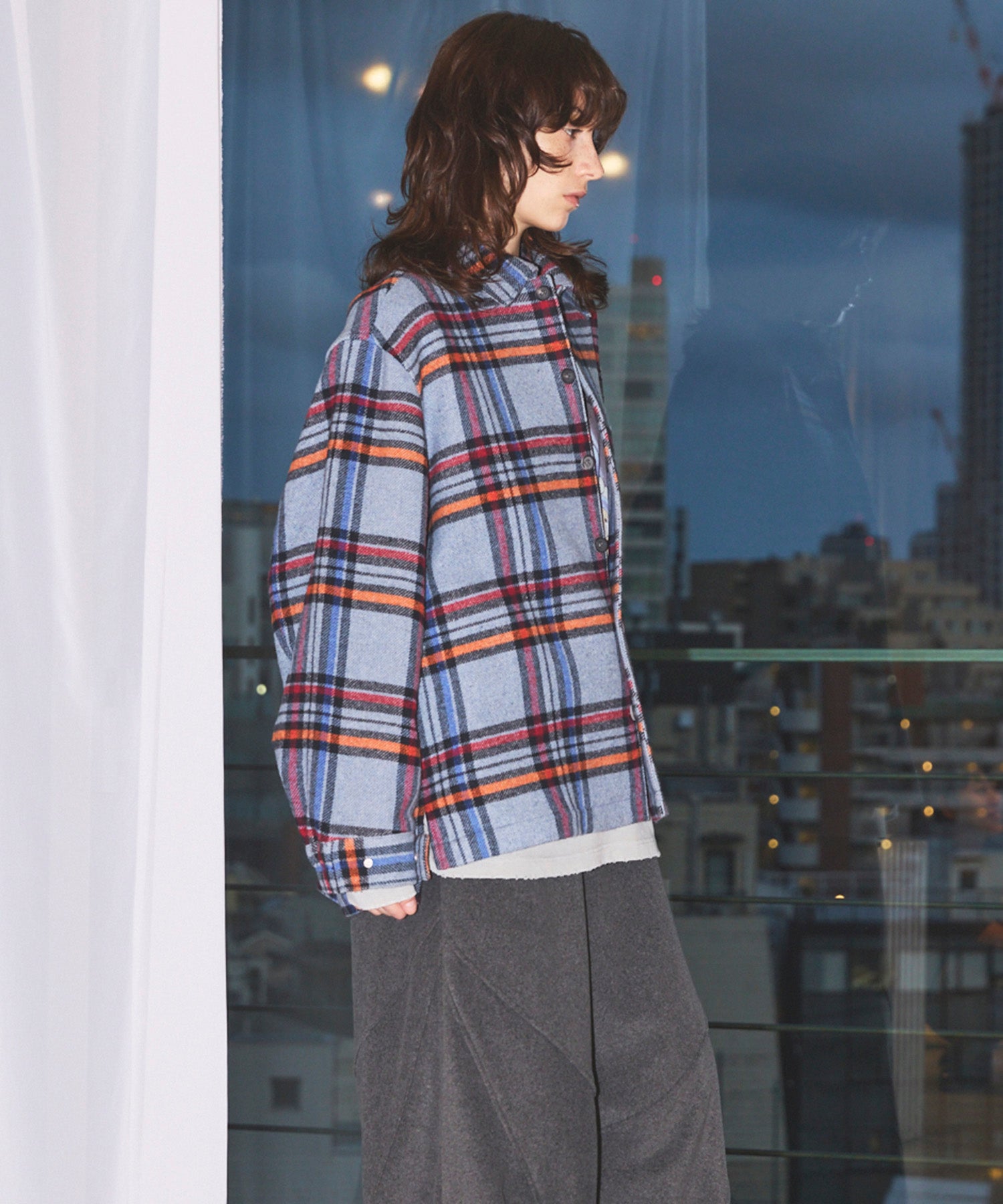 【Italian Dead Stock Fabric】Prime-Over Regular Collar Heavy-Weight Flannel Shirt