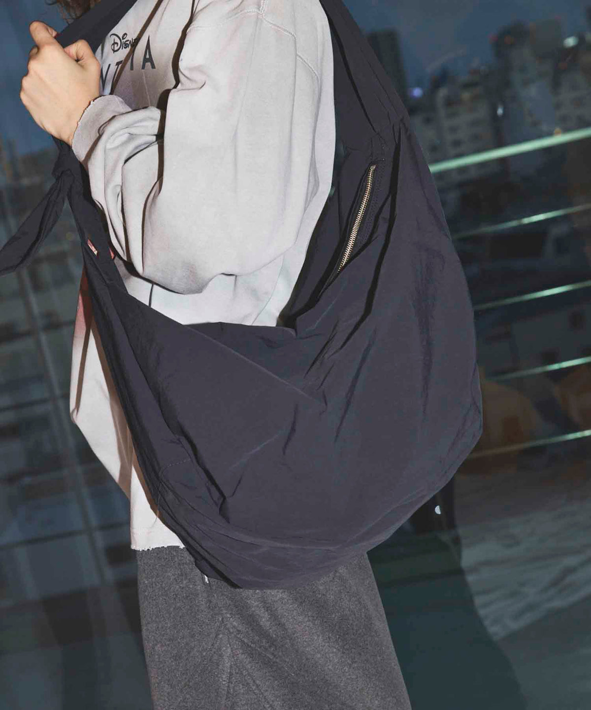 KONBU Nylon Shoulder “BANANA” Bag