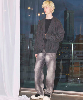 Super140 Brushed Extra Fine Merino Wool V-neck Cardigan