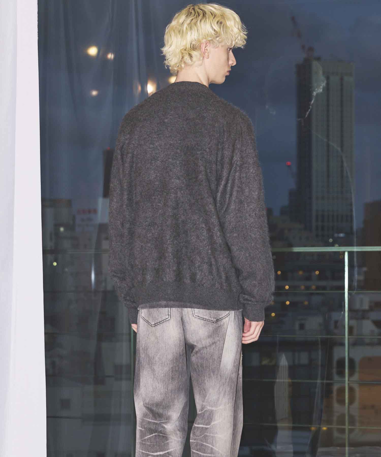 Super140 Brushed Extra Fine Merino Wool V-neck Cardigan