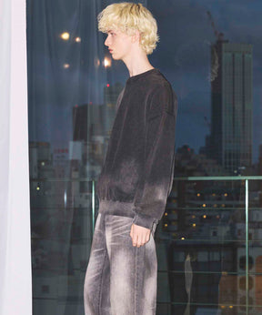 Gradation Dye Prime-Over Crew Neck Knit Pullover