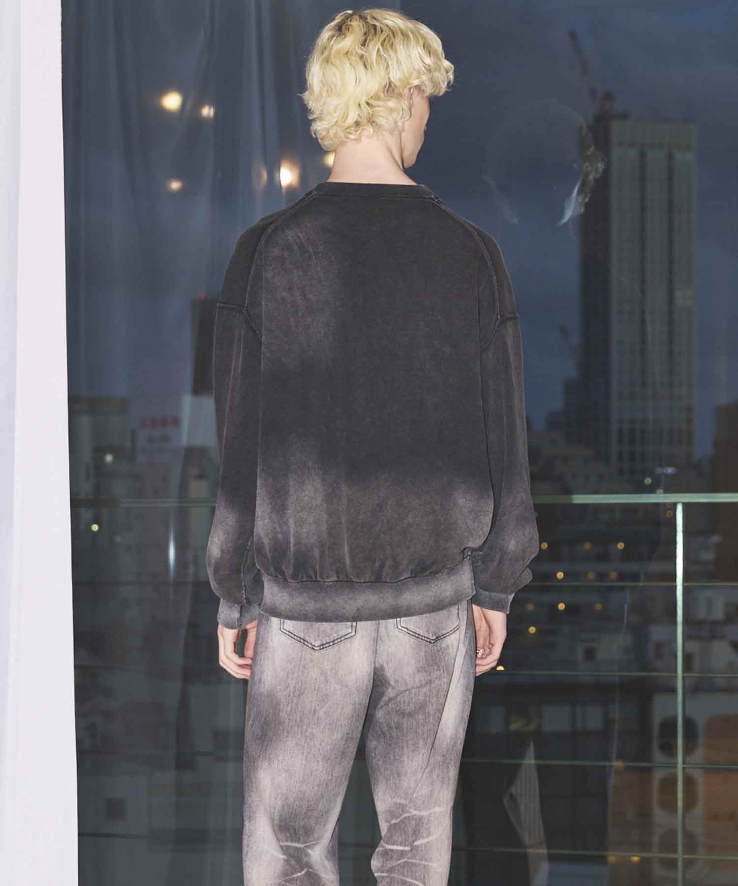 Gradation Dye Prime-Over Crew Neck Knit Pullover