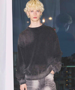 Gradation Dye Prime-Over Crew Neck Knit Pullover