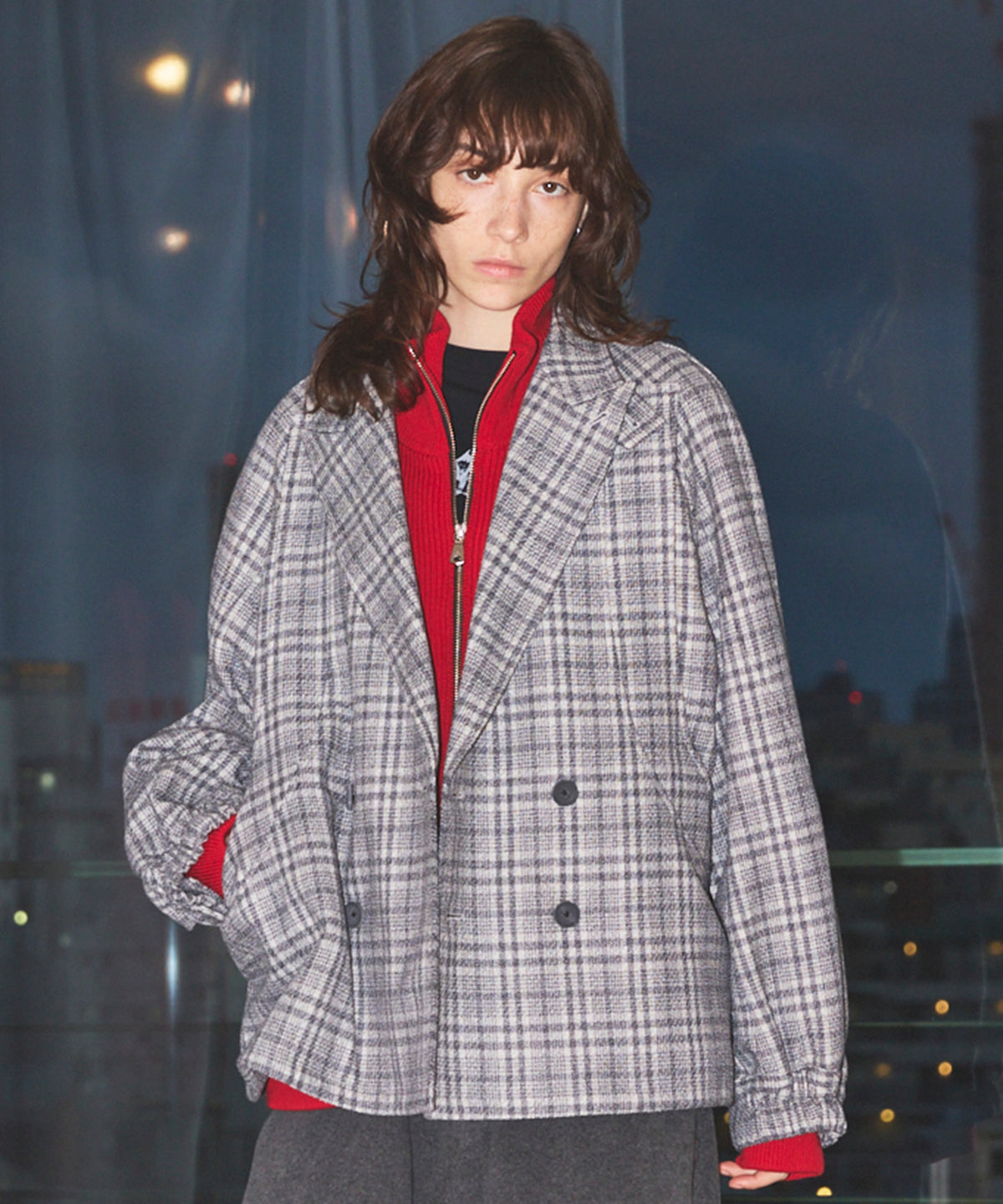 【Italian Dead Stock Fabric】Prime-Over Curved Pocket Jacket