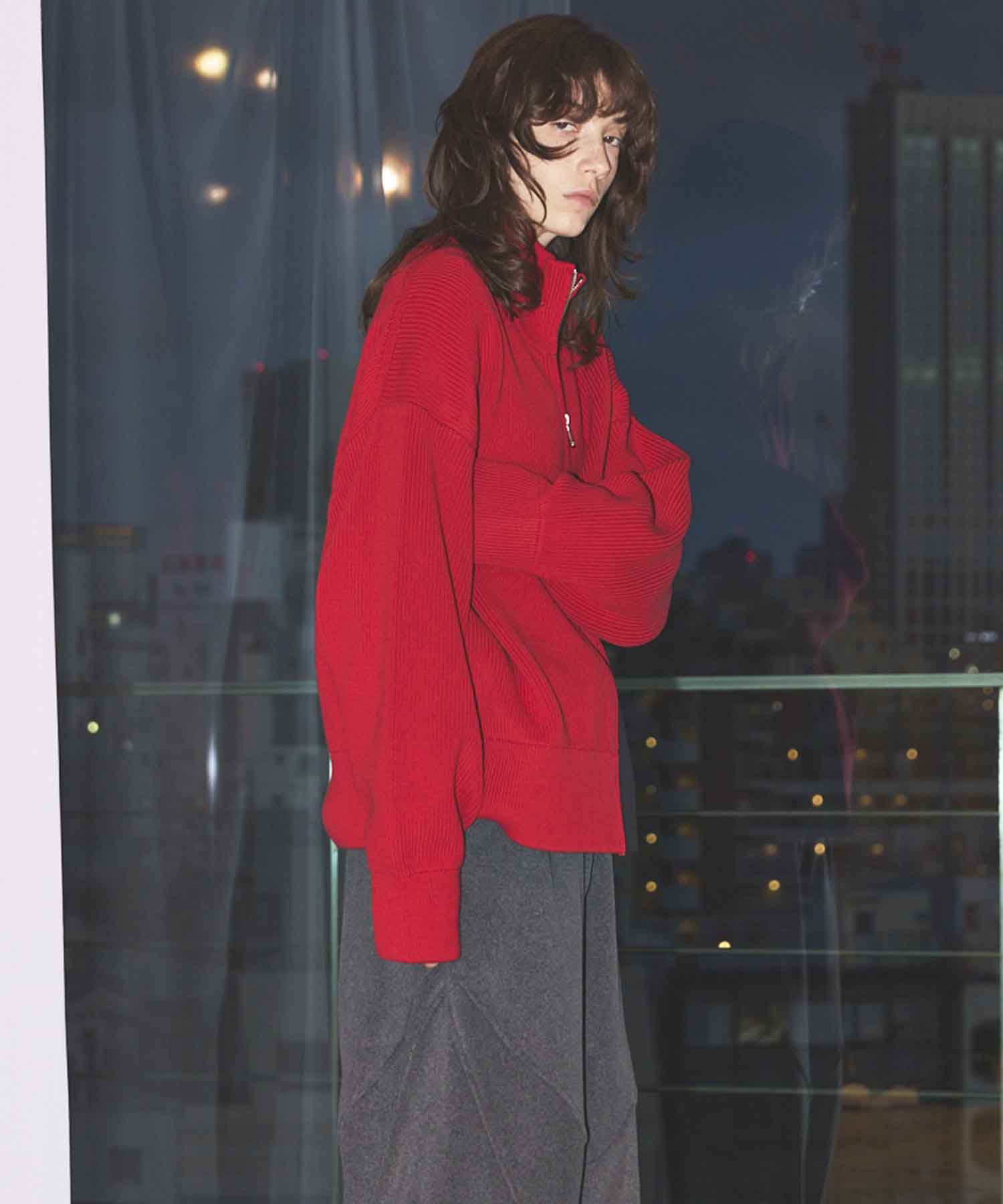 Gradation Short Length Prime-Over V-Neck Knit Pullover