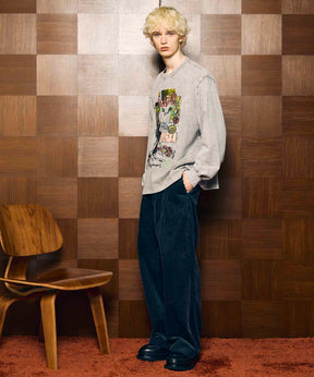 Artist Graphical Embroidery Prime-Over Crew Neck Long Sleeve T-Shirt