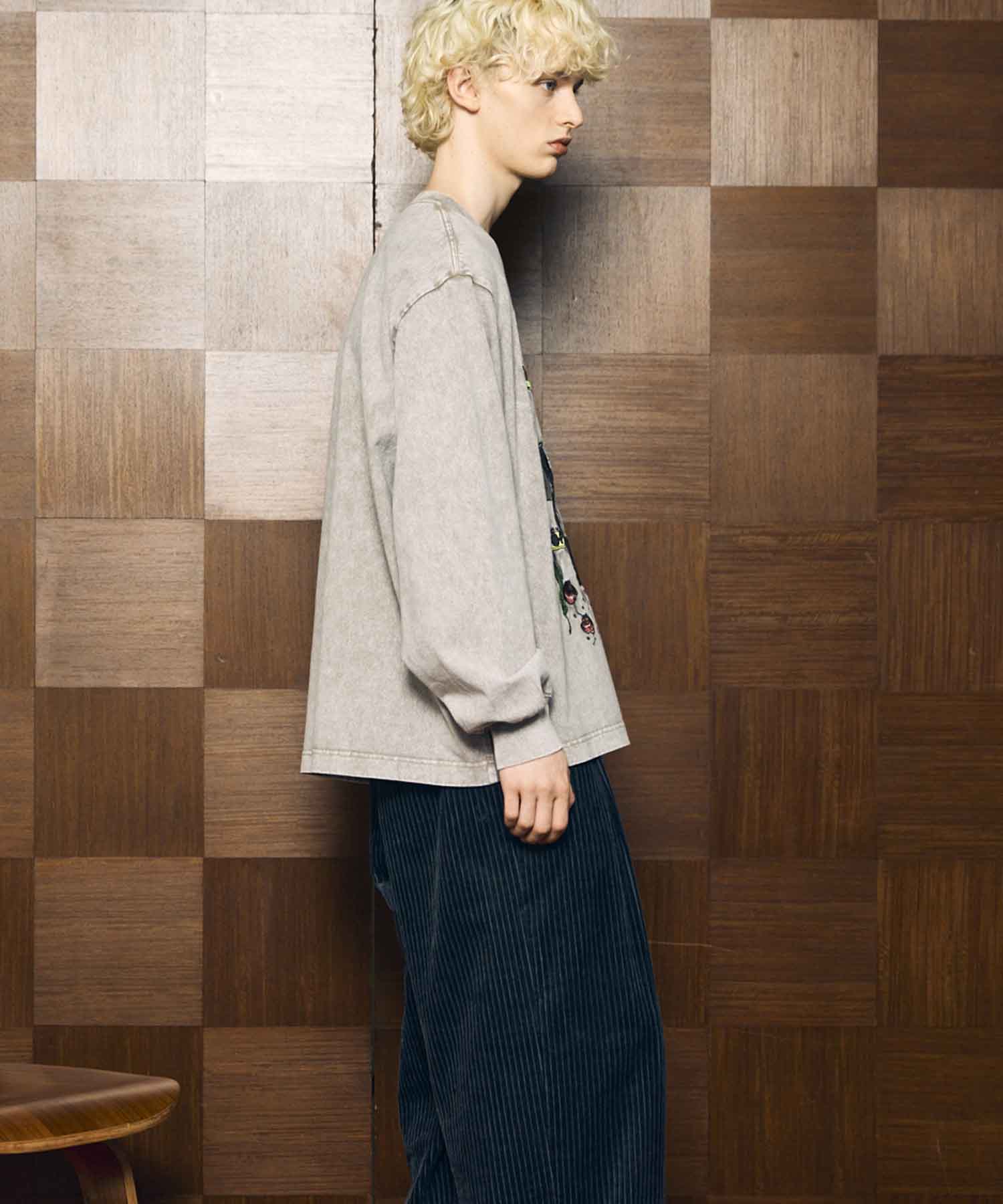 Artist Graphical Embroidery Prime-Over Crew Neck Long Sleeve T-Shirt