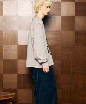 Artist Graphical Embroidery Prime-Over Crew Neck Long Sleeve T-Shirt