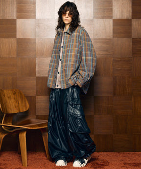 【Italian Dead Stock Fabric】Prime-Over Regular Collar Heavy-Weight Flannel Shirt