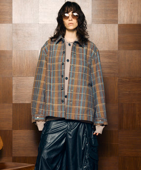 【Italian Dead Stock Fabric】Prime-Over Regular Collar Heavy-Weight Flannel Shirt