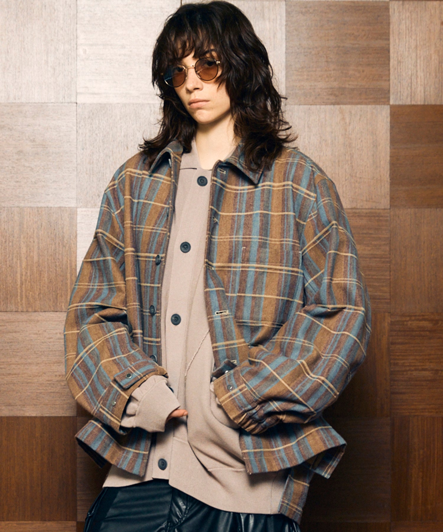 【Italian Dead Stock Fabric】Prime-Over Regular Collar Heavy-Weight Flannel Shirt