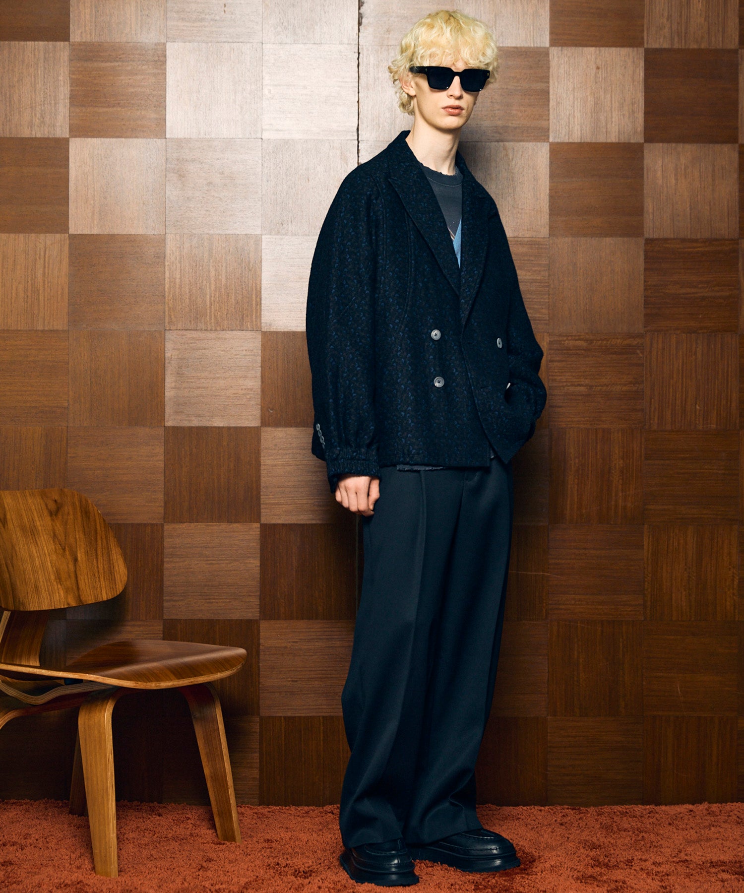 【Italian Dead Stock Fabric】Prime-Over Curved Pocket Jacket