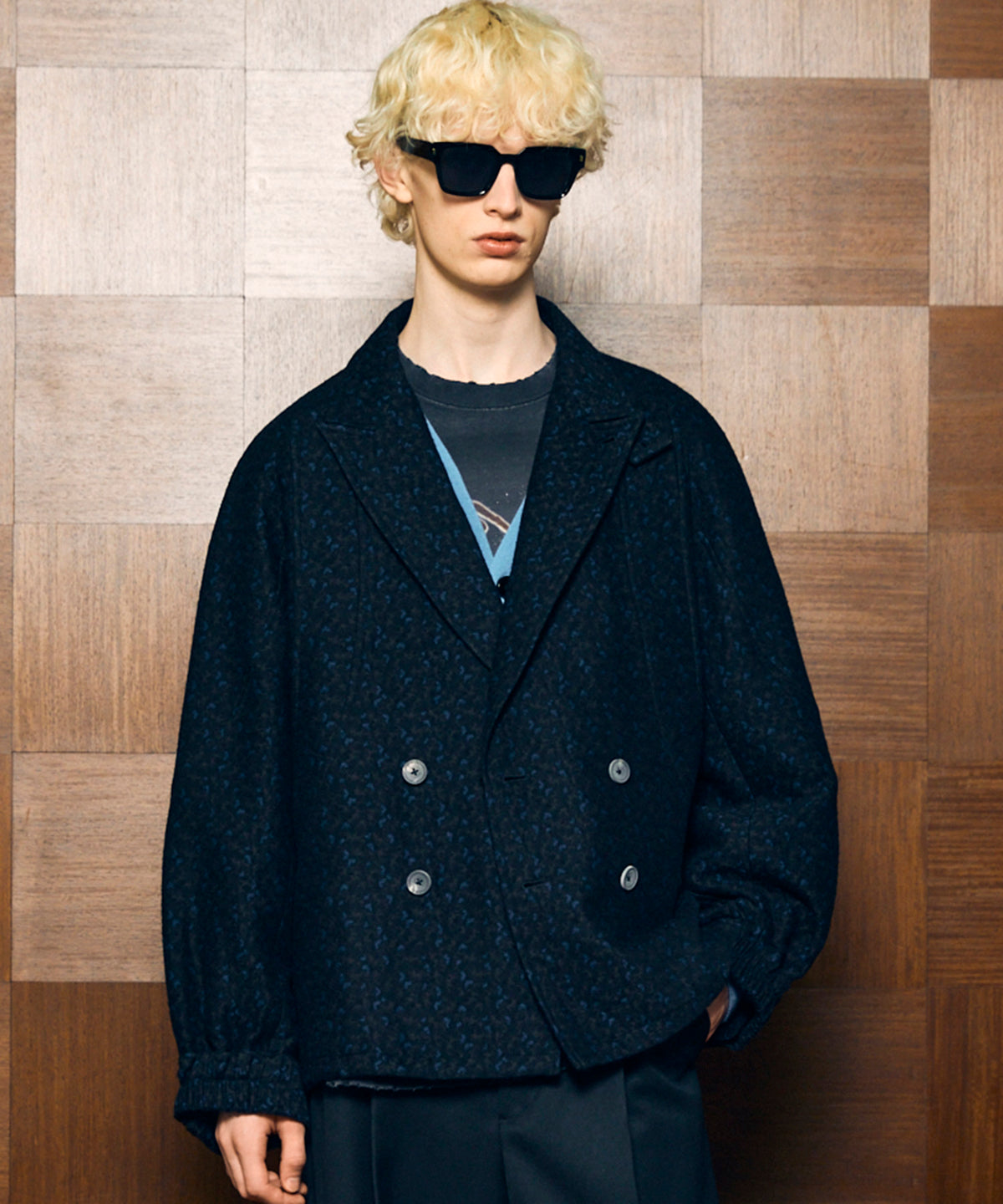 【Italian Dead Stock Fabric】Prime-Over Curved Pocket Jacket