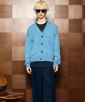 Super140 Brushed Extra Fine Merino Wool V-neck Cardigan