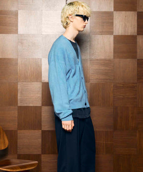 Super140 Brushed Extra Fine Merino Wool V-neck Cardigan