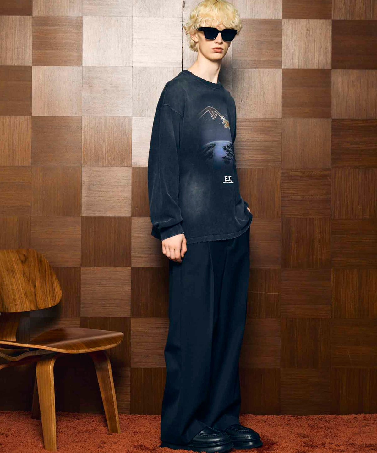 Super140 Pure Wool One-tuck Wide Slacks