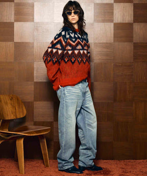 Gradation Short Length Prime-Over V-Neck Knit Pullover