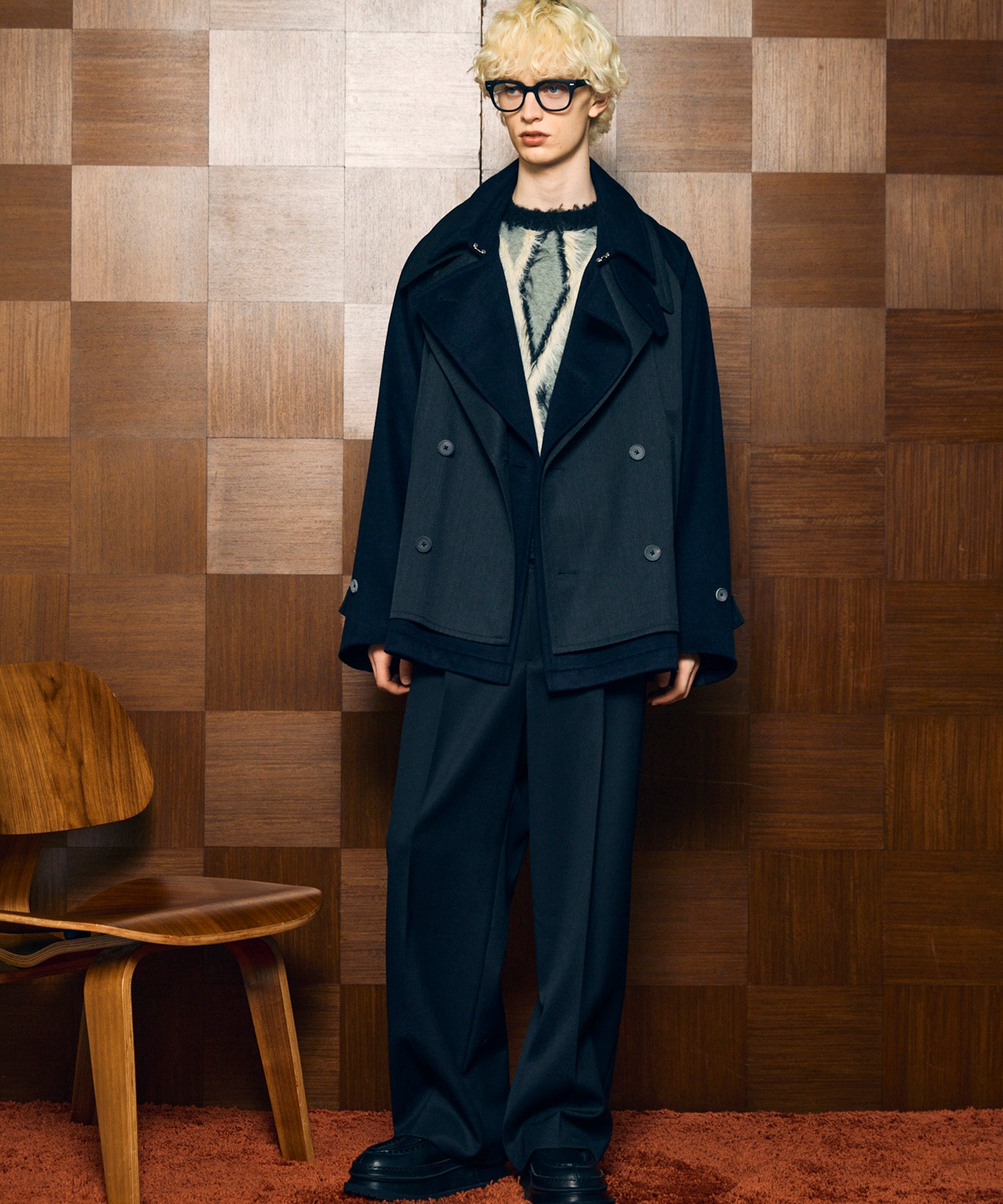 Layering Double Breasted Prime-Over Short Coat