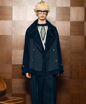 Layering Double Breasted Prime-Over Short Coat