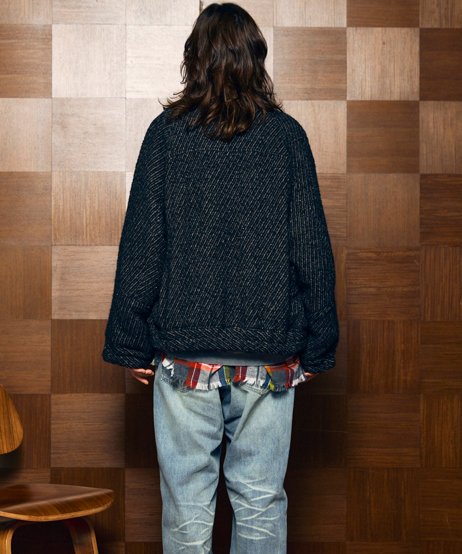 【Italian Dead Stock Fabric】Prime-Over Curved Pocket Blouson