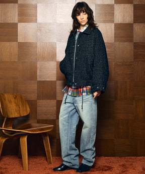 【Italian Dead Stock Fabric】Prime-Over Curved Pocket Blouson