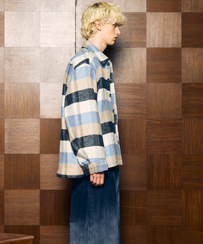 【Italian Dead Stock Fabric】Prime-Over Regular Collar Heavy-Weight Flannel Shirt