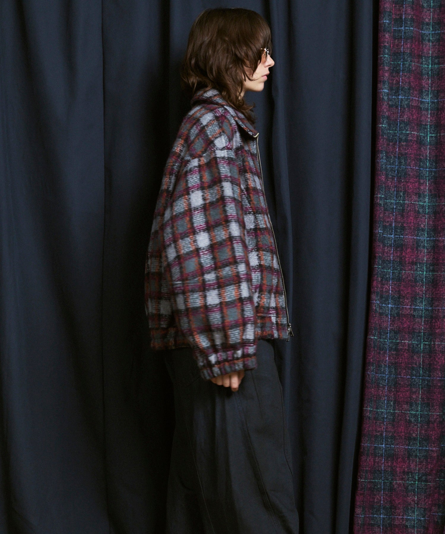 [Italian Dead Stock Fabric] Prime-Over Switching Stand Blouson