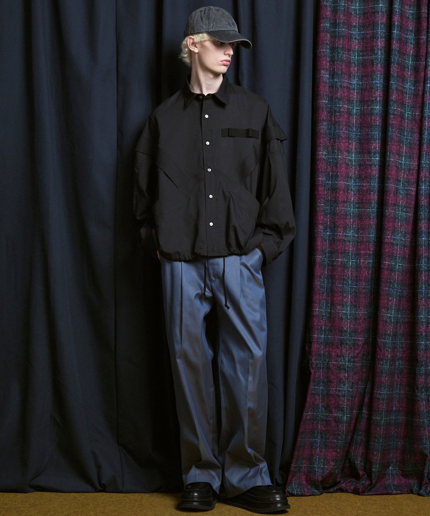 Prime-Over Curved Curve switching Regular Collar Shirt (Copy)