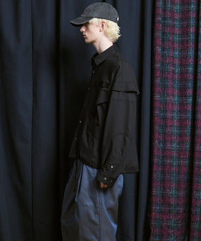 Prime-Over Curved Curve switching Regular Collar Shirt (Copy)