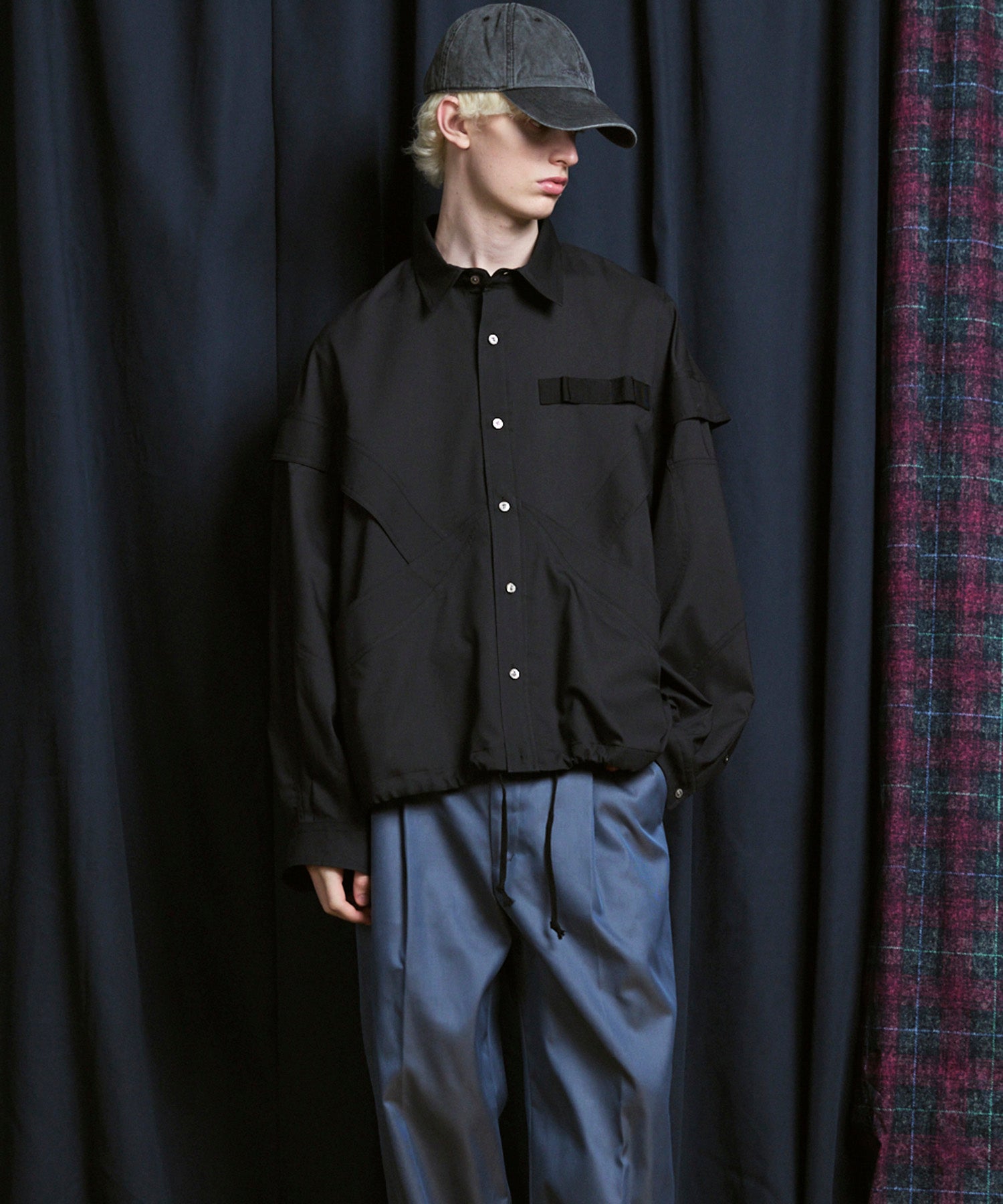 Prime-Over Curved Curve switching Regular Collar Shirt (Copy)