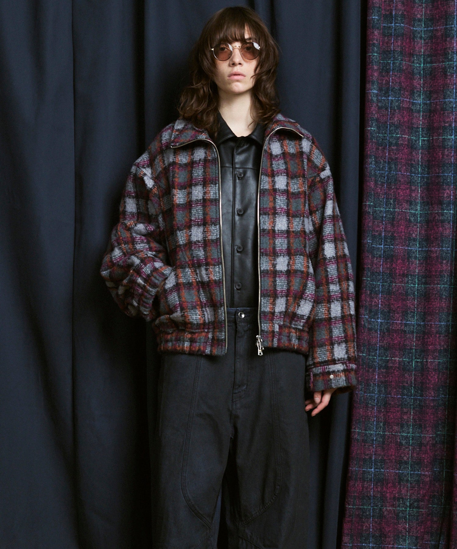 [Italian Dead Stock Fabric] Prime-Over Switching Stand Blouson