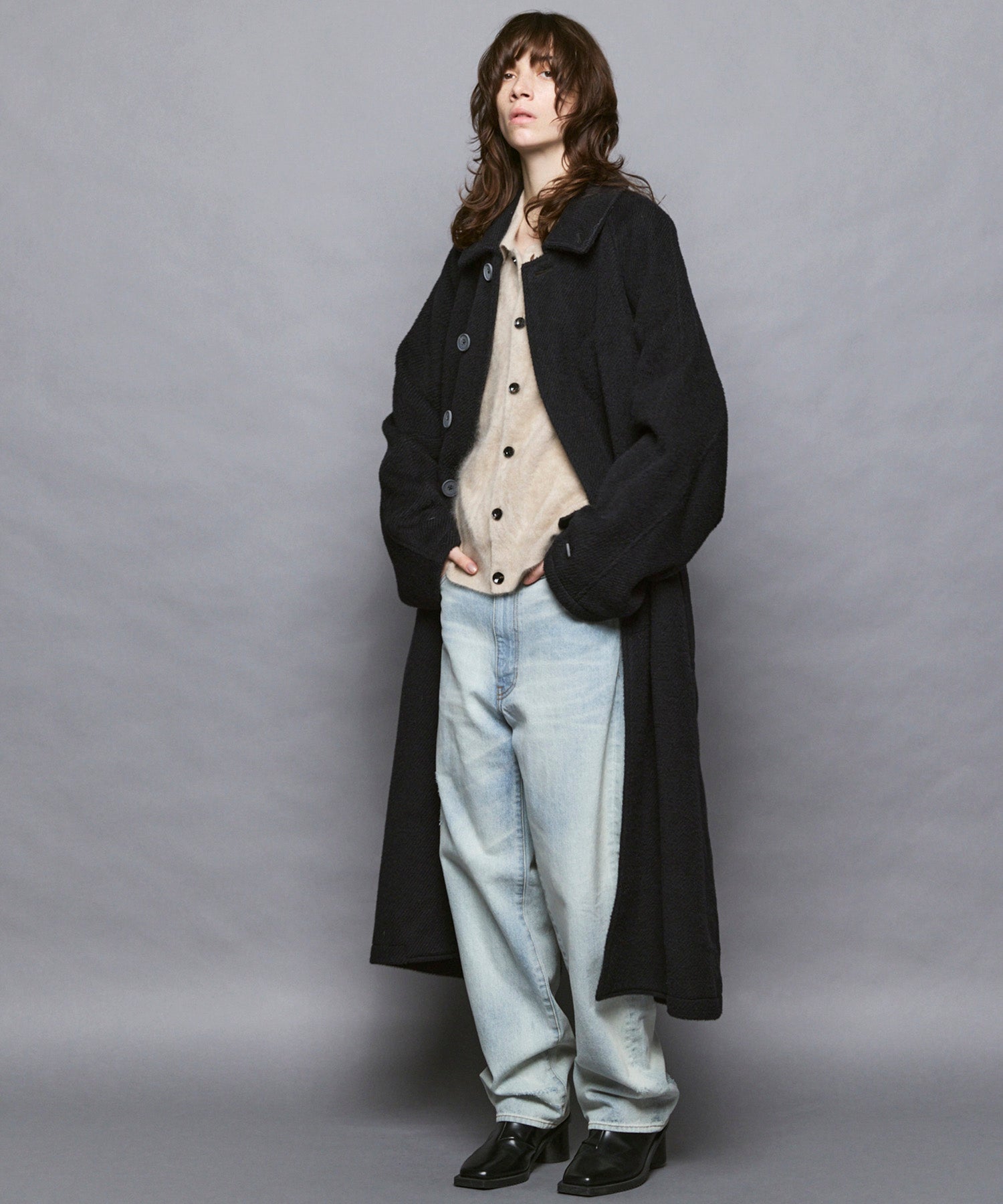 [25AW PRE-ORDER] Rug Pattern Mall Yarn Jacquard Prime-Over Crew Neck Knit Pullover